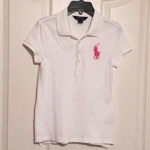 Girls white polo shirt